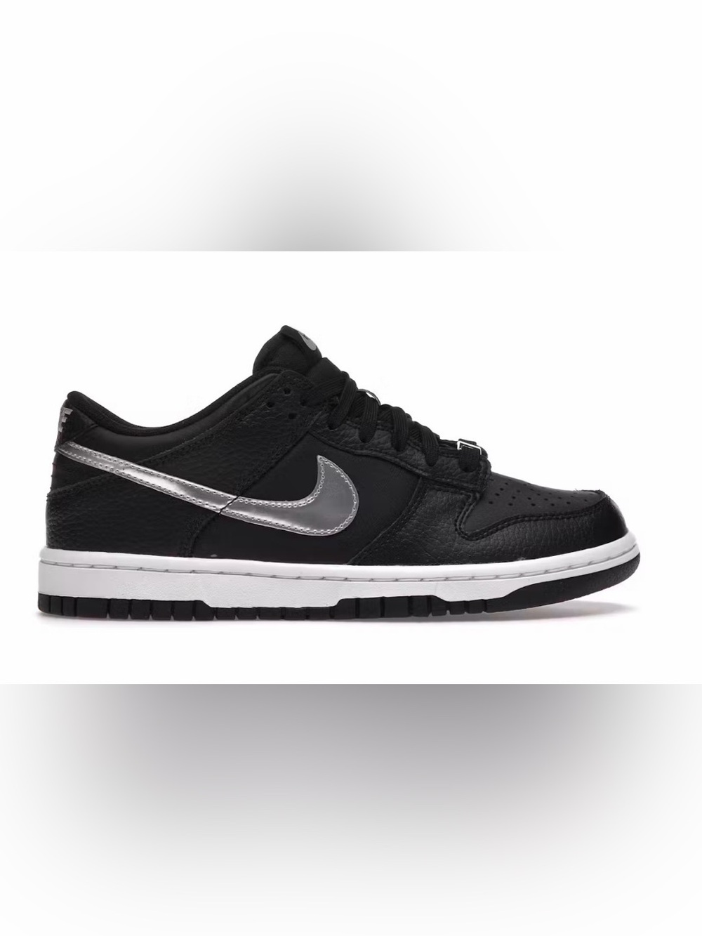 NBA 75th Anniversary Nike Dunk Black Low-Top Sneakers with Silver Swoosh